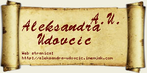 Aleksandra Udovčić vizit kartica